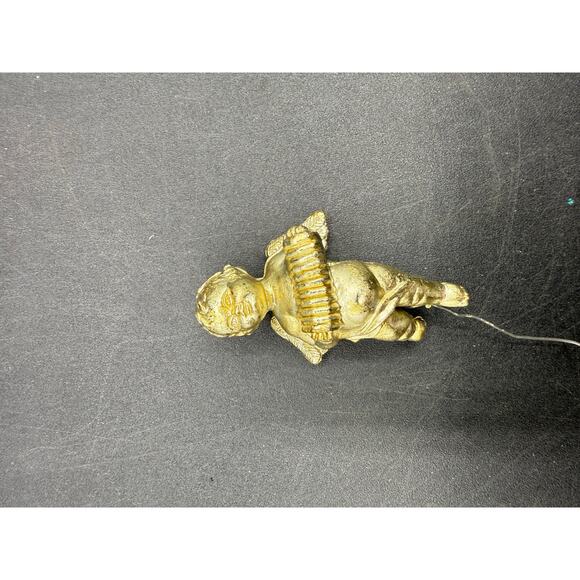 Set of 4 Vintage Gold Plastic Cherub Angel Christmas Ornaments - Picture 5 of 8